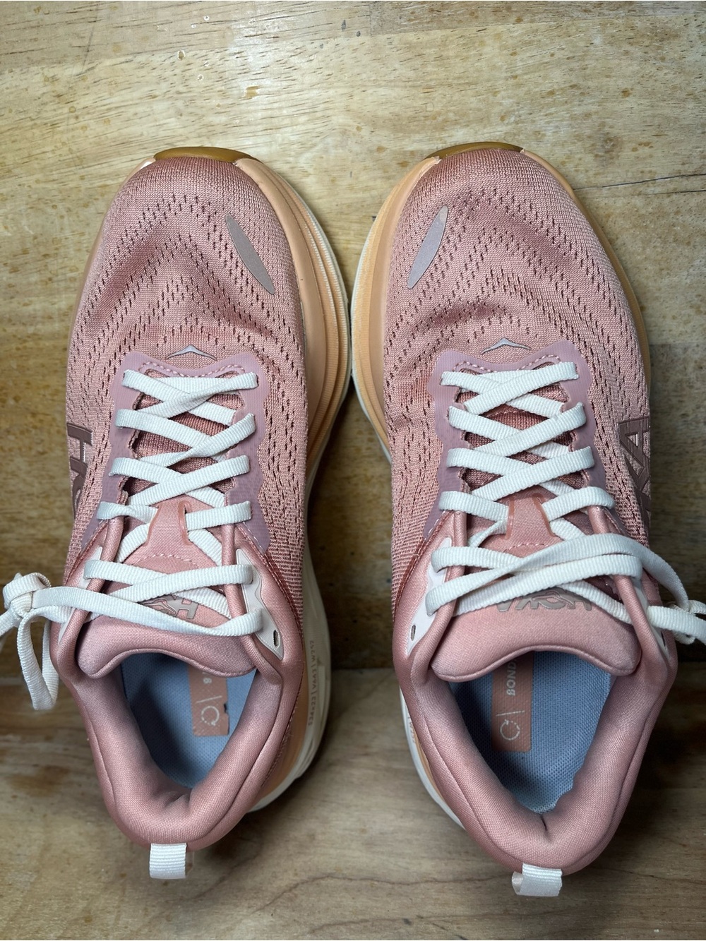 Hoka One One Bondi 8 Womens Size 7.5 Running Shoes Sneakers Sandstone Cream - Picture 7 of 12
